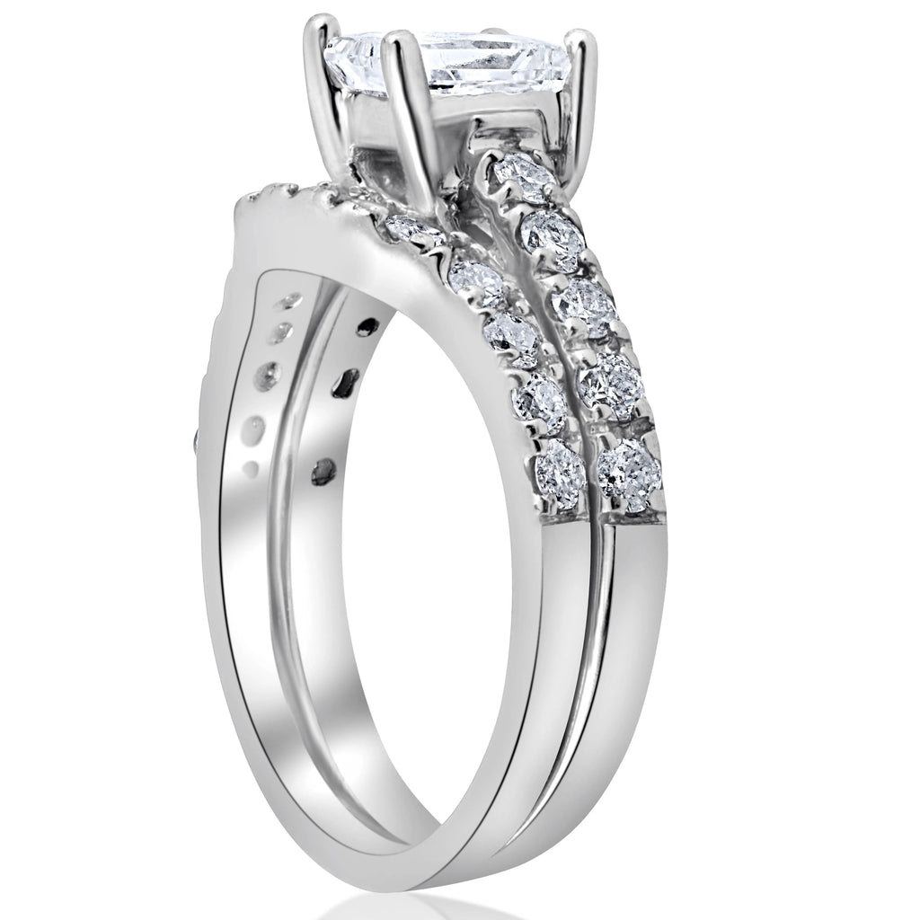 Princess Cut Diamond Engagement Ring Wedding Band Set T6834