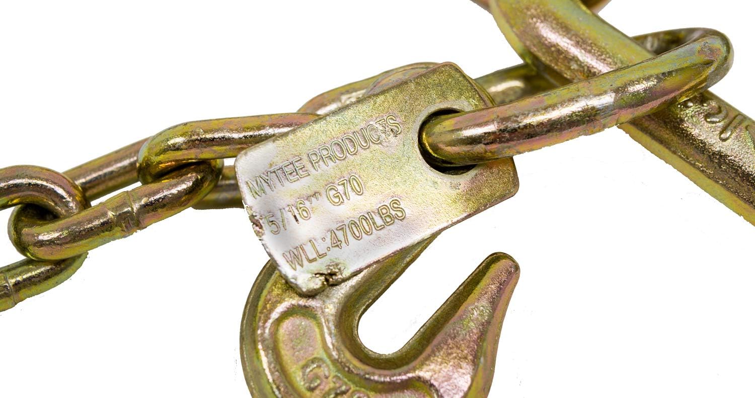 5/16'' x 3' G70 V-Chain Bridle with 8" Medium J Hooks, Grab Hooks 3' Legs O67512