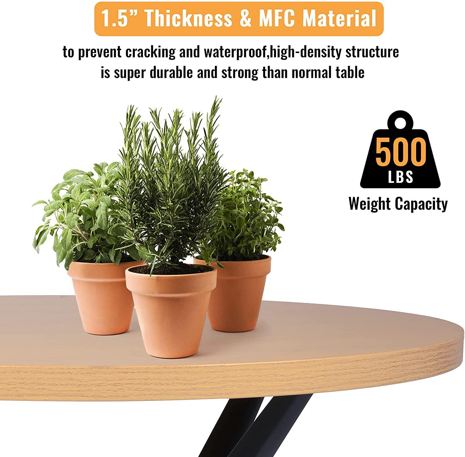 36 Round Dining Table with Solid Metal Legs O6295