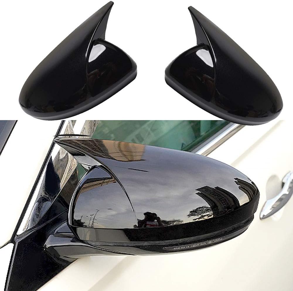 Glossy Black Horn Style Rearview Side Mirror Cover Cap U882