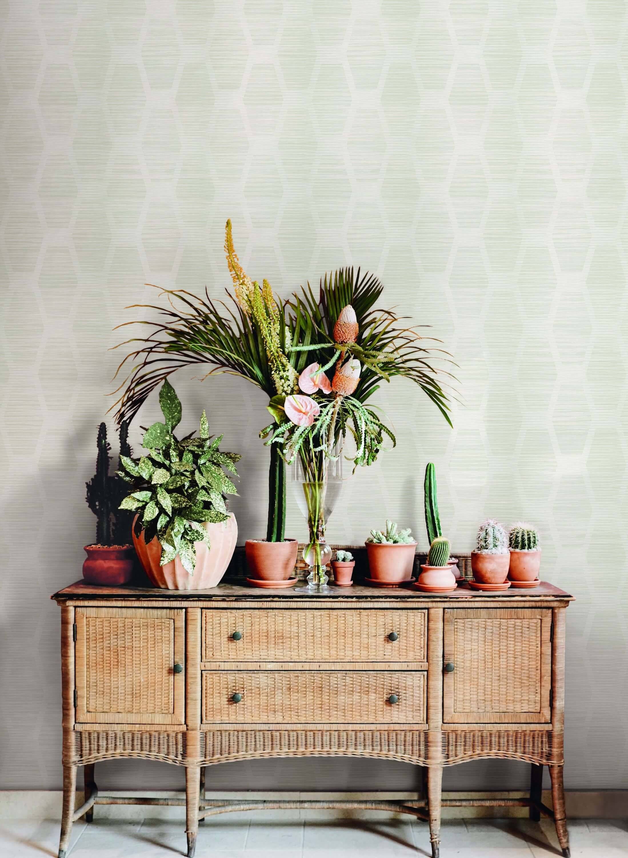 White Congas Stripe Wallpaper M3633