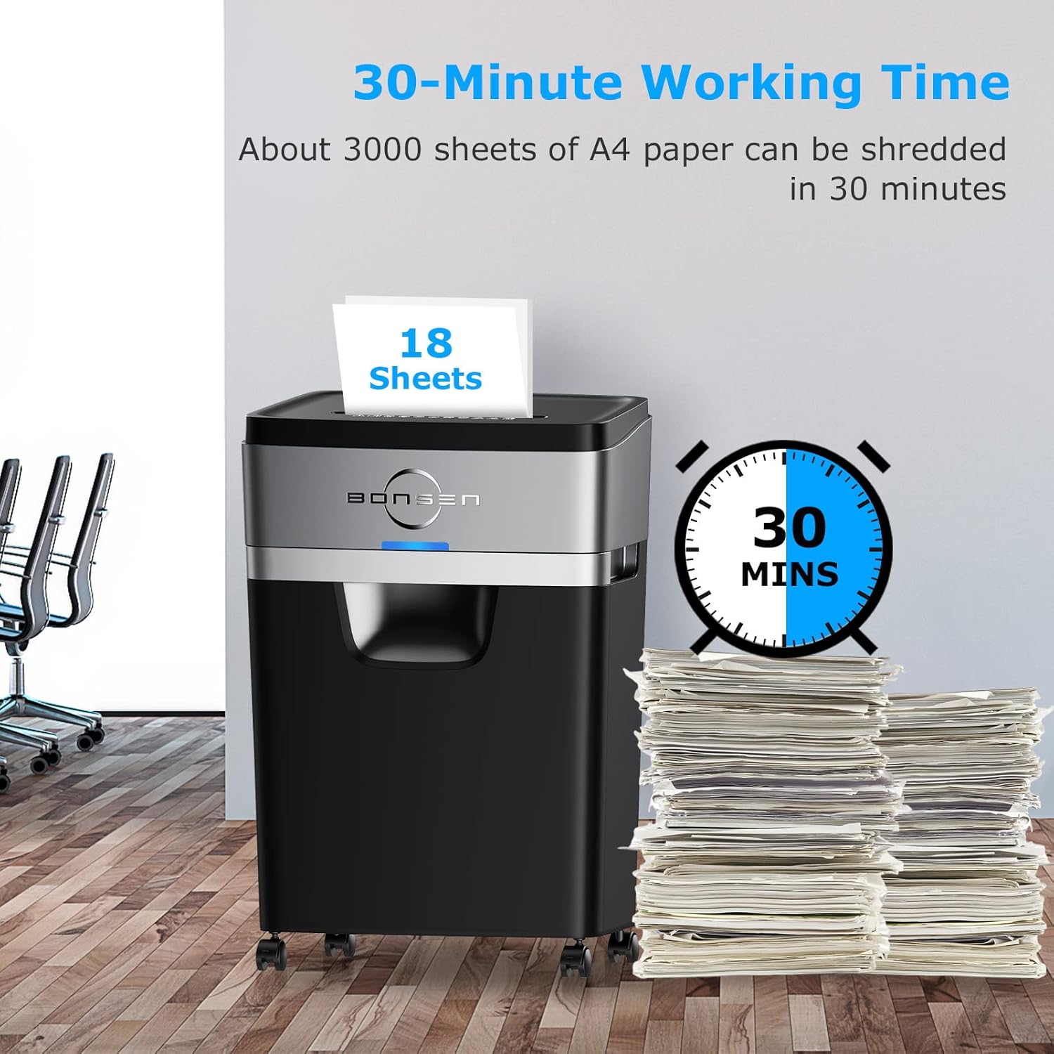 18-Sheet Cross-Cut Paper Shredder with 6.6 Gallons Pullout Basket C587581