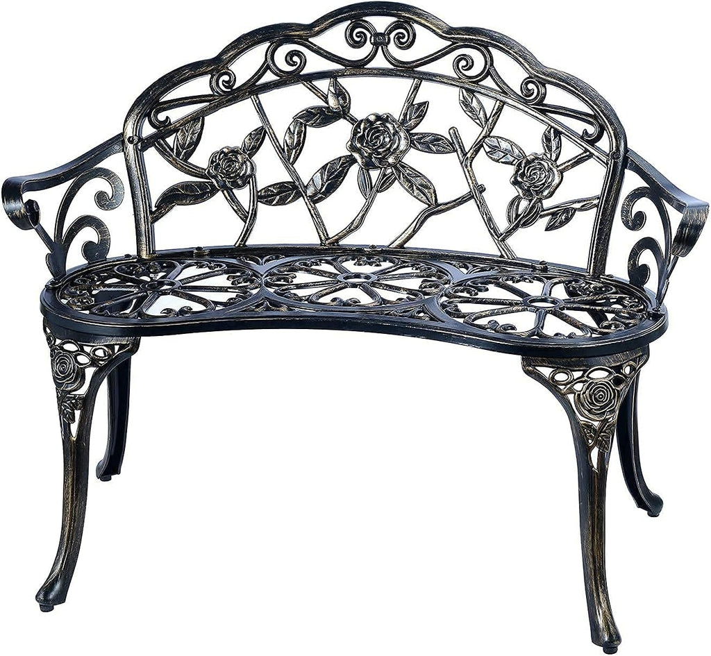 Green Cast Aluminum Patio Bench T8462