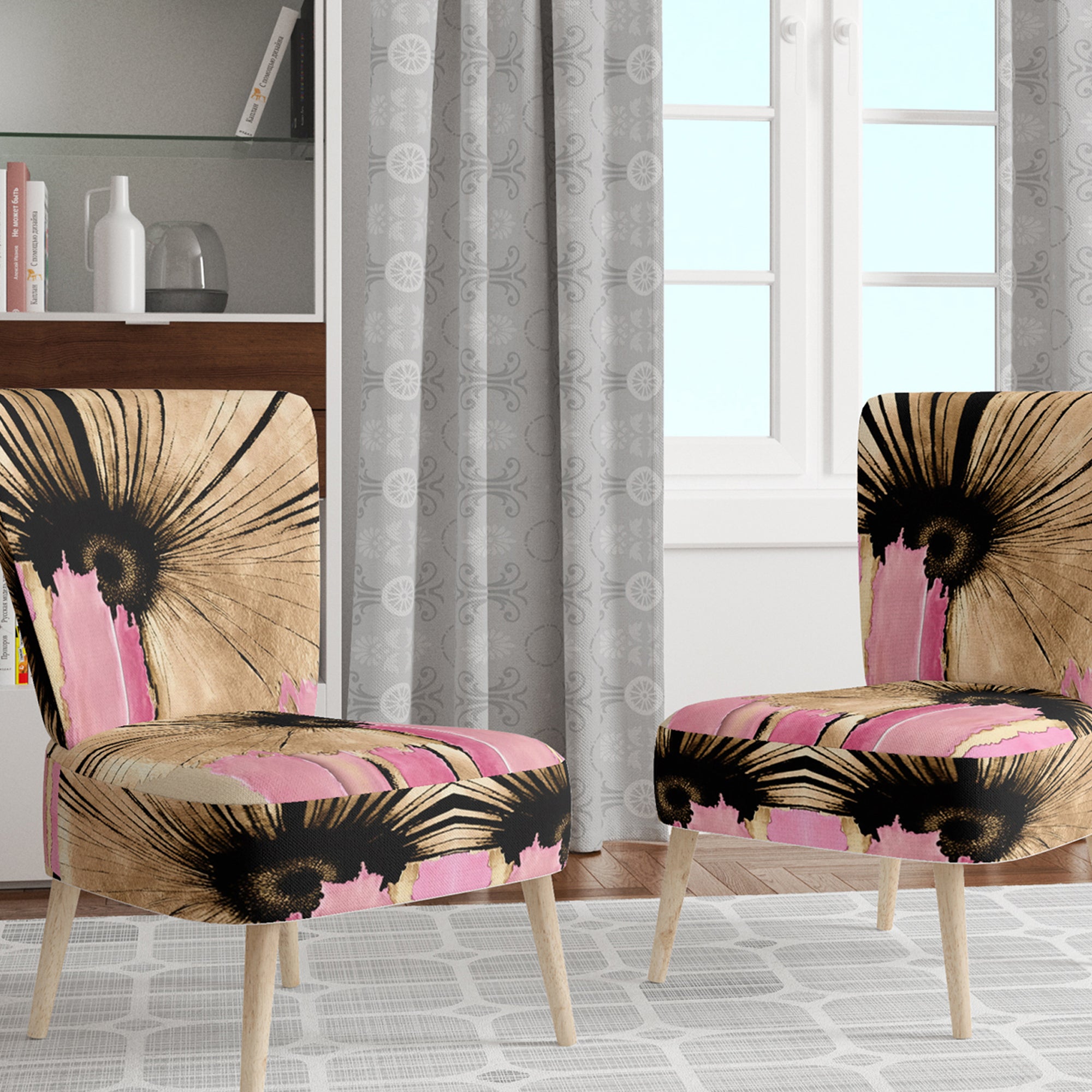 Upholstered Floral Accent Chair T802
