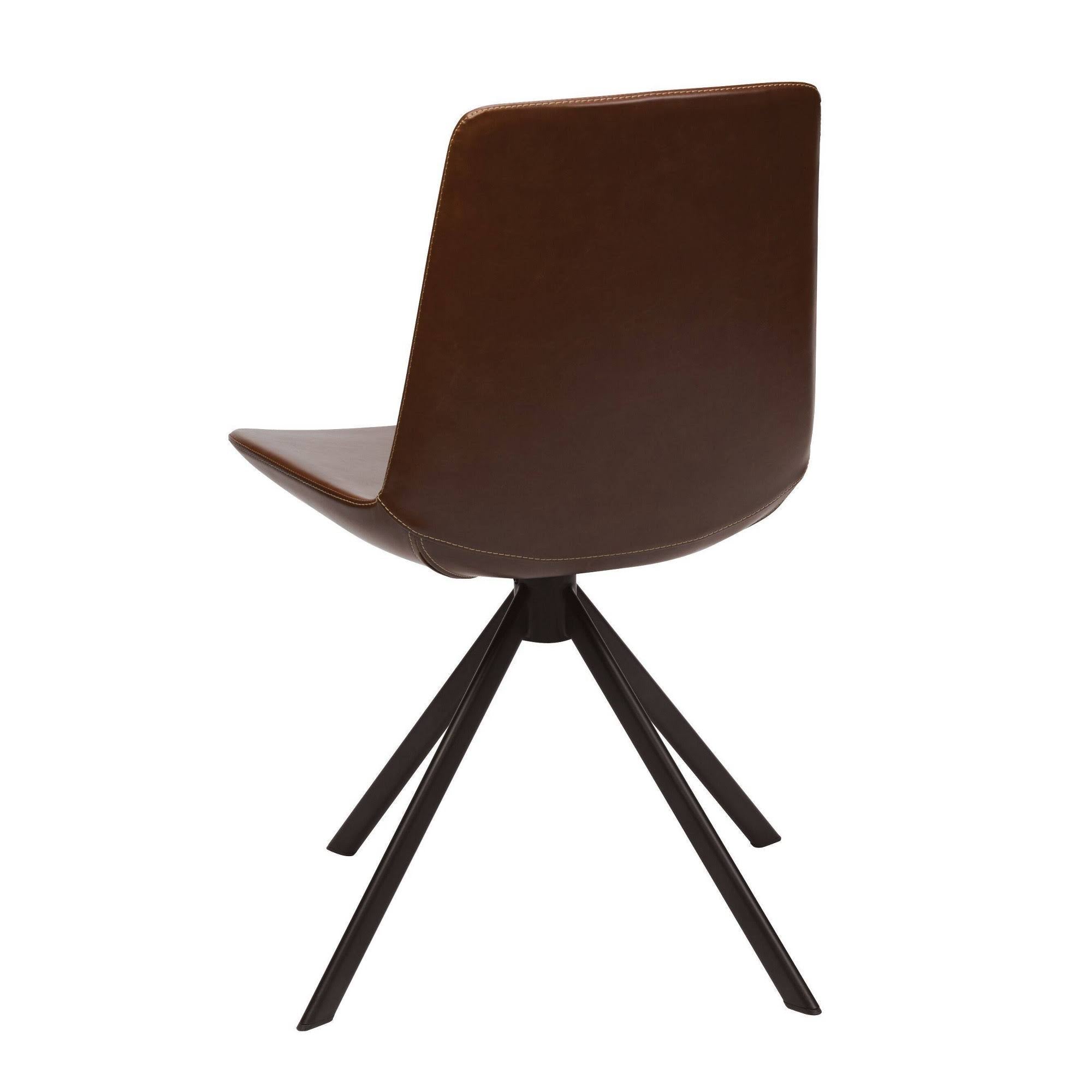 Brown Faux Leather Break Room Chair G1404