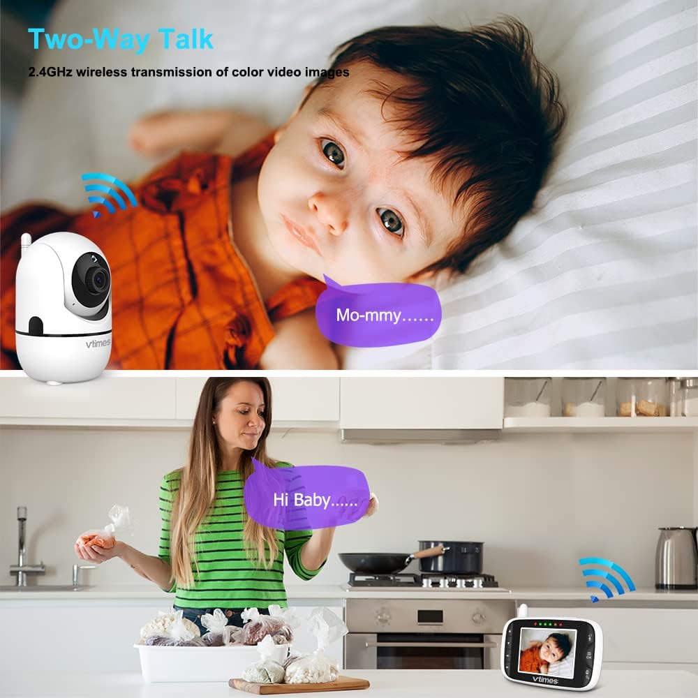 3.2" Color LCD Video Baby Monitor with Camera and Audio M2440