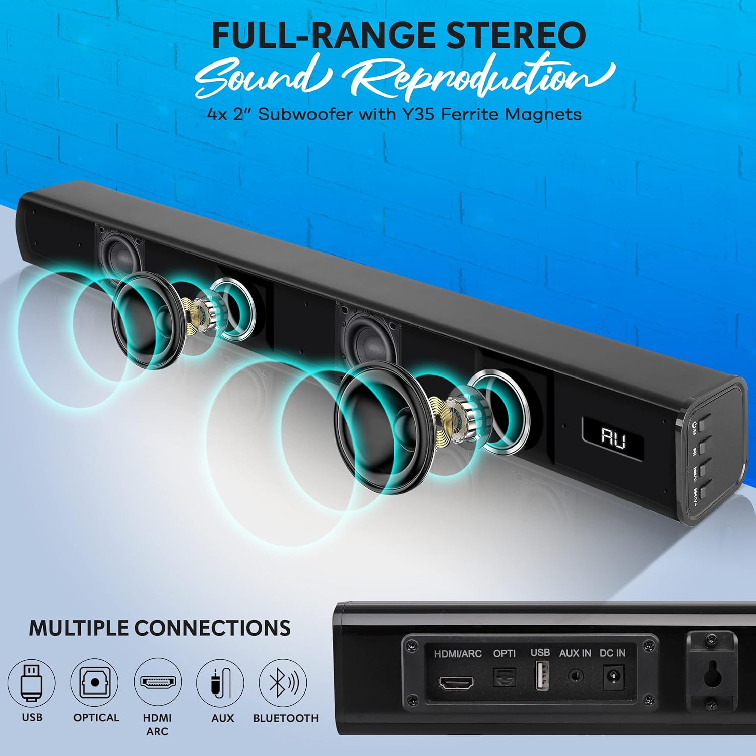 Bluetooth Soundbar with Remote Control C586