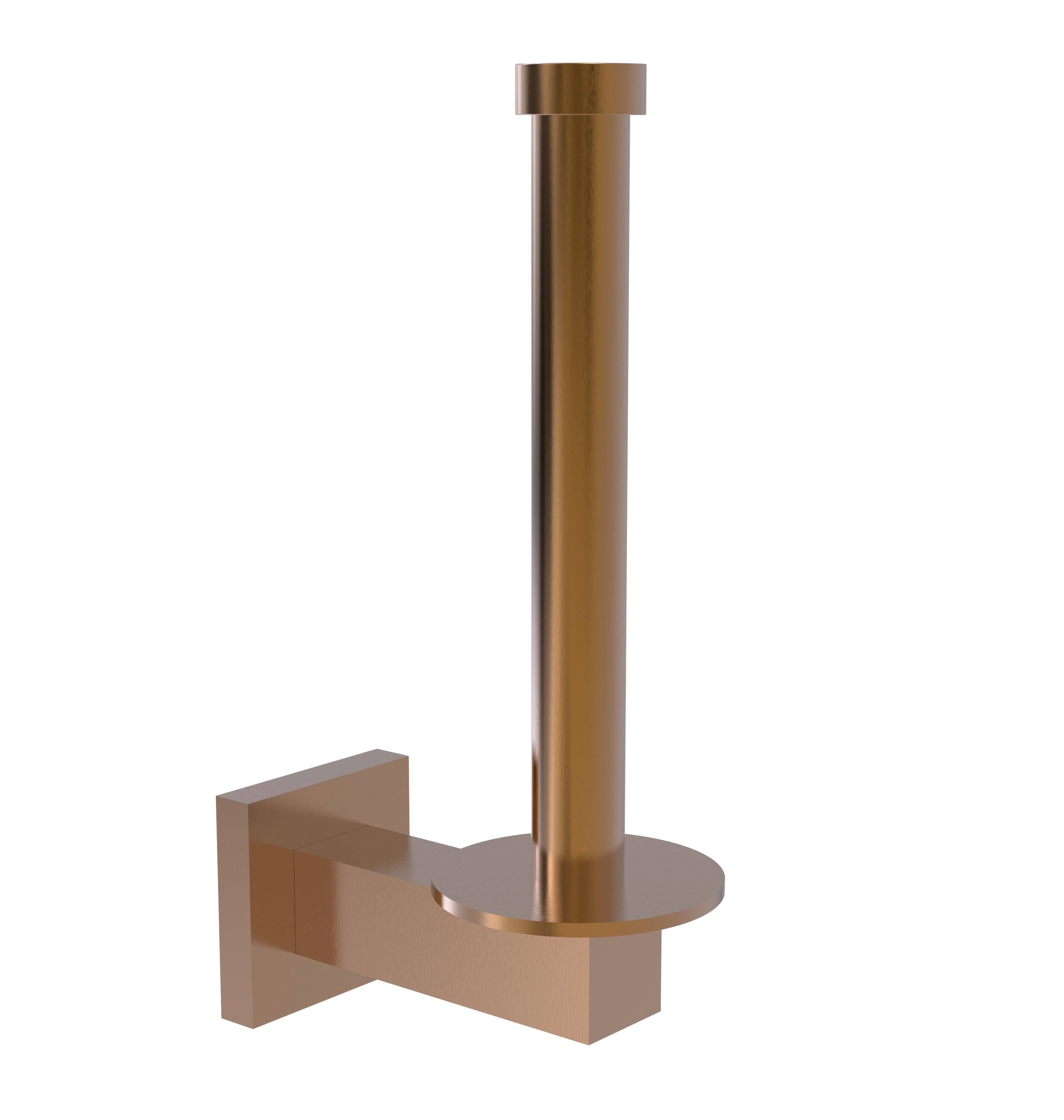 Brushed Bronze Upright Toilet Tissue Holder and Reserve Roll Holder F88782