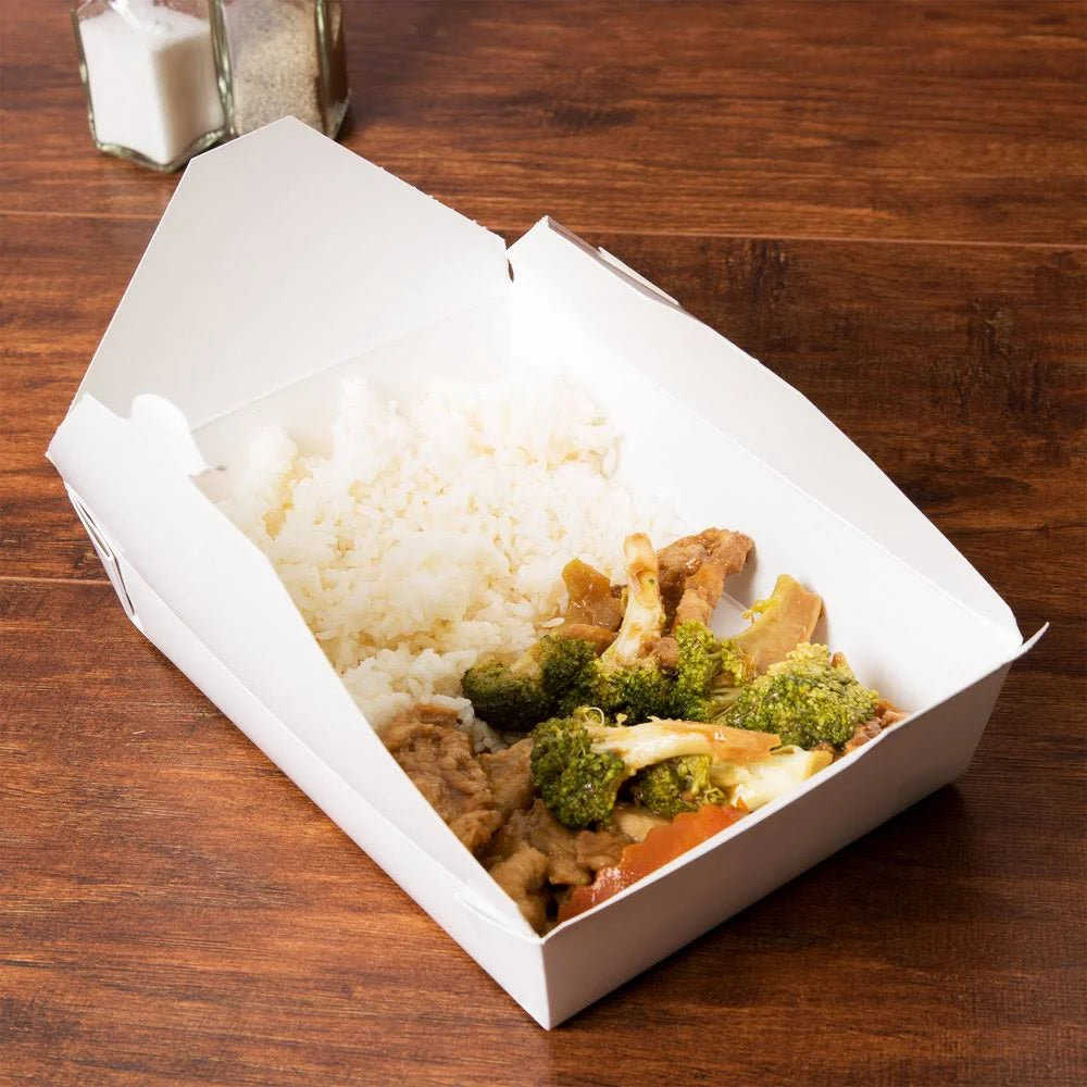 White Microwavable Paper Take-Out Container W1443
