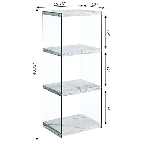 White 4 Tier Bookcase U2483