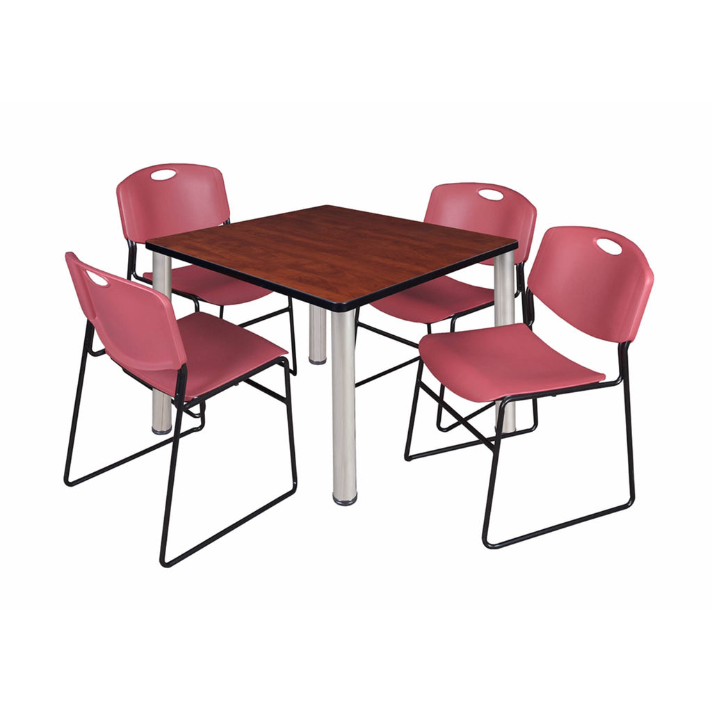 Square Breakroom Table with 4 Stack Chairs G4442