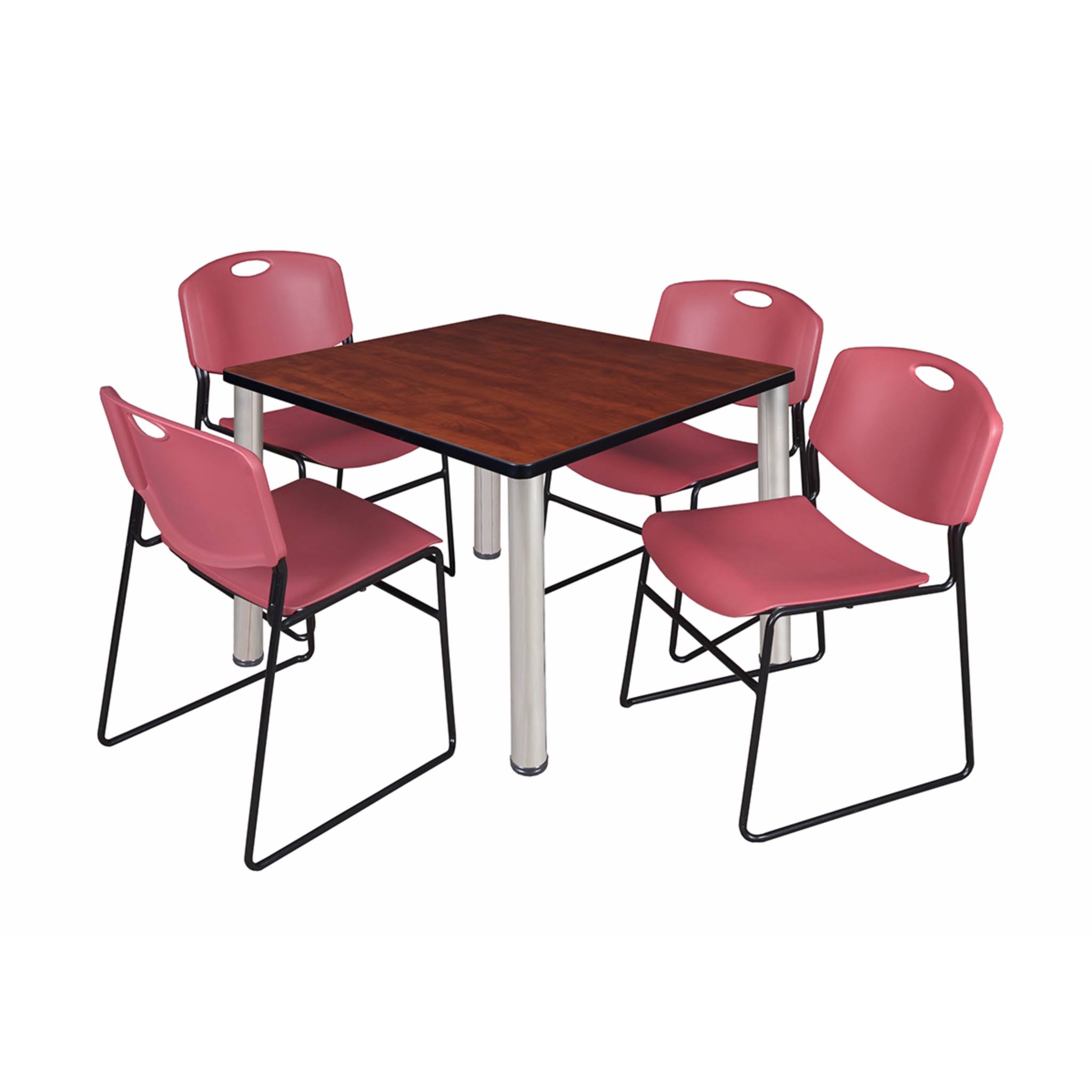 Square Breakroom Table with 4 Stack Chairs G4442