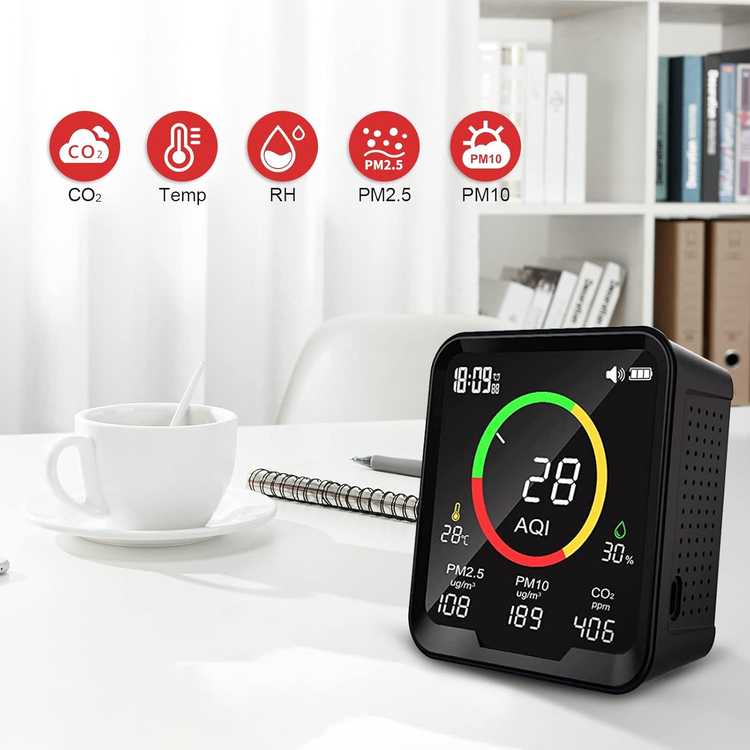 9A Air Quality Monitor CO2 Detector C4609