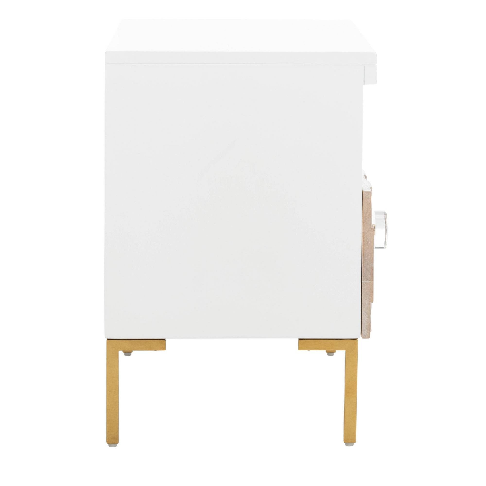 White/Gold 1 Drawer Side Table O807