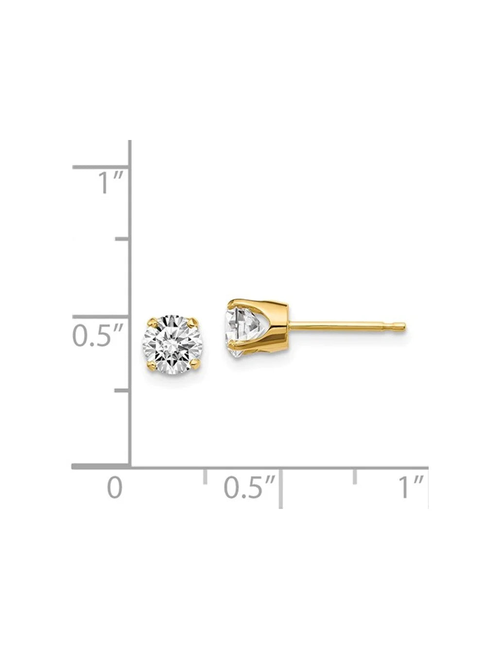 14K Yellow Gold Diamond Solitaire Stud Earrings K9924