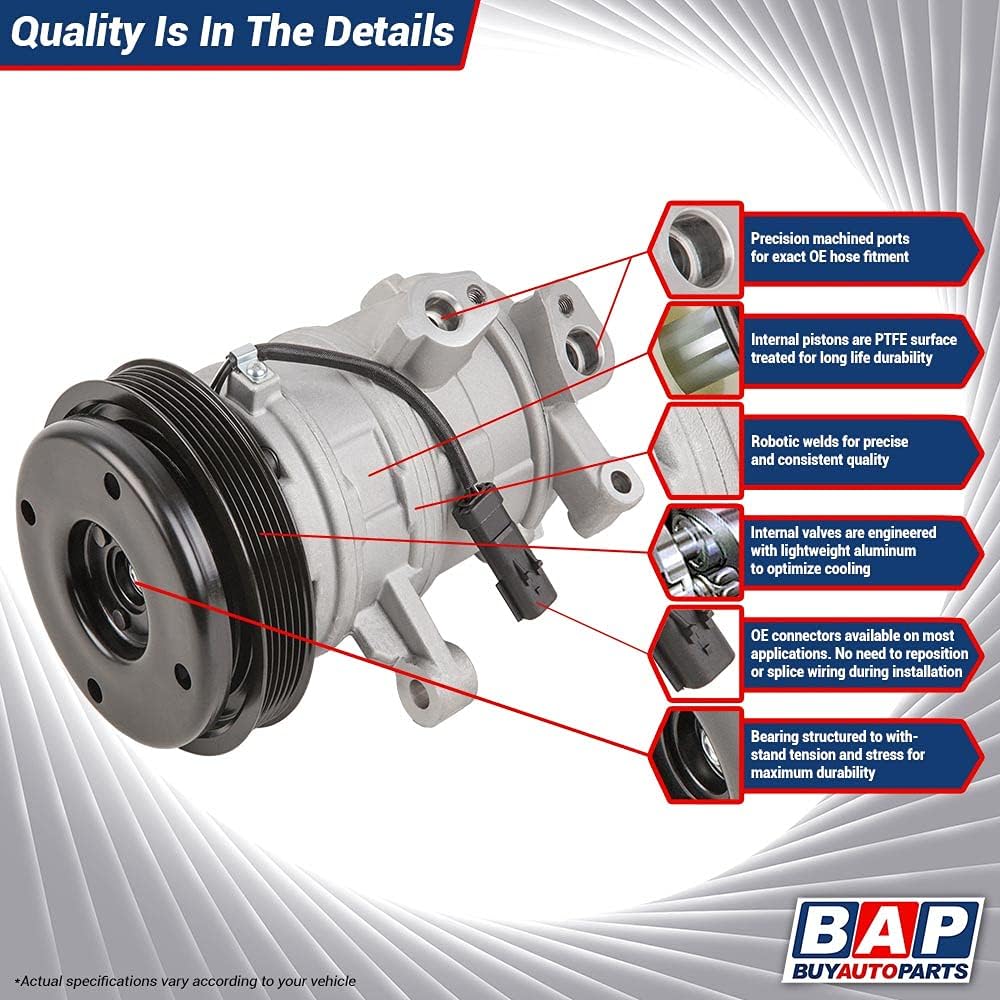 AC Compressor and V-Belt A/C Clutch for Toyota Hilux Pickup Truck 4Runner Celica Supra Corolla Van Replaces Denso 10P15C P9180