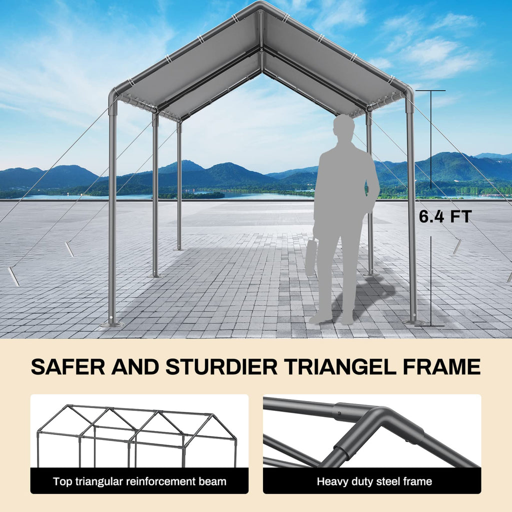 10 x 20Ft Heavy Duty Carport with Steel Wire Rope I87941