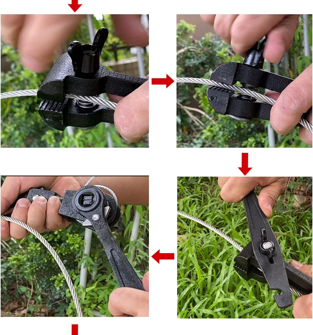 Zipline Tensioning Kit with Mini Ratchet, Cable Grip, Tree Sling, Pack of 2 U1651