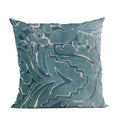Blue Velvet Damask Throw Pillow - 16 x 16 in. K4882