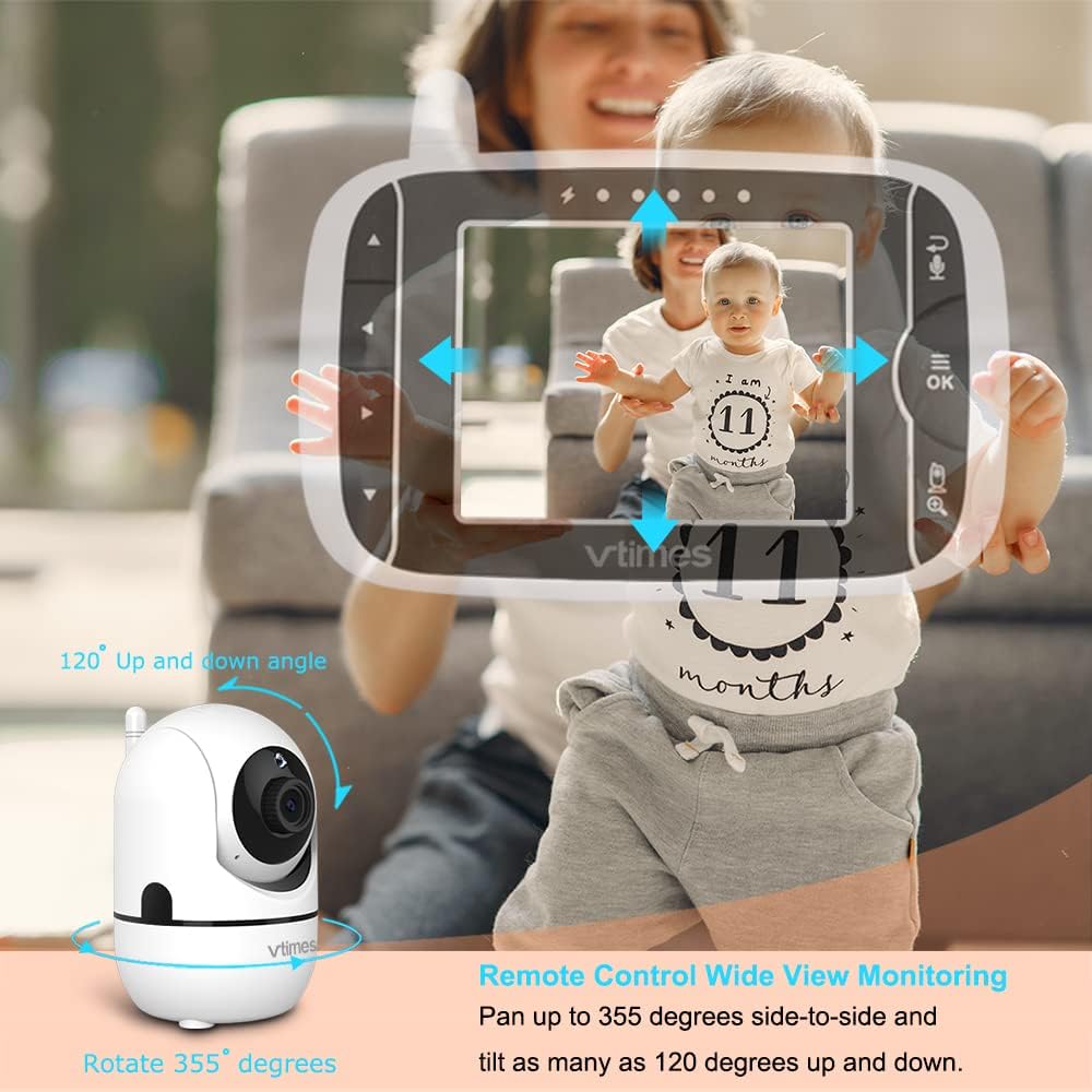 3.2" Color LCD Video Baby Monitor with Camera and Audio M2440