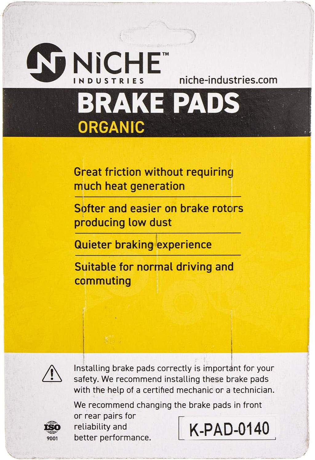 Front Left Brake Pad Set Organic Pack of 2 W184228