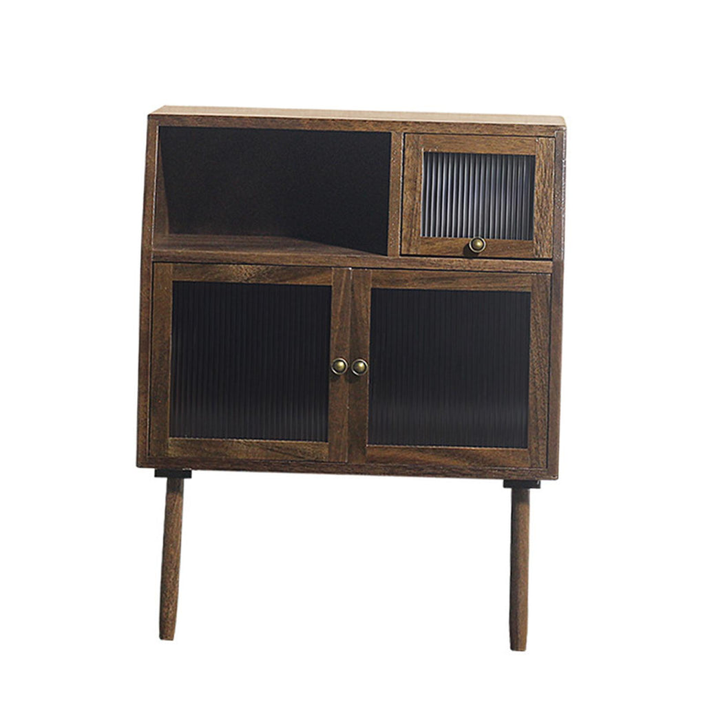 Walnut Cabinets Multipurpose Cupboard for 1/6 1/12 Scale Dollhouse T7822