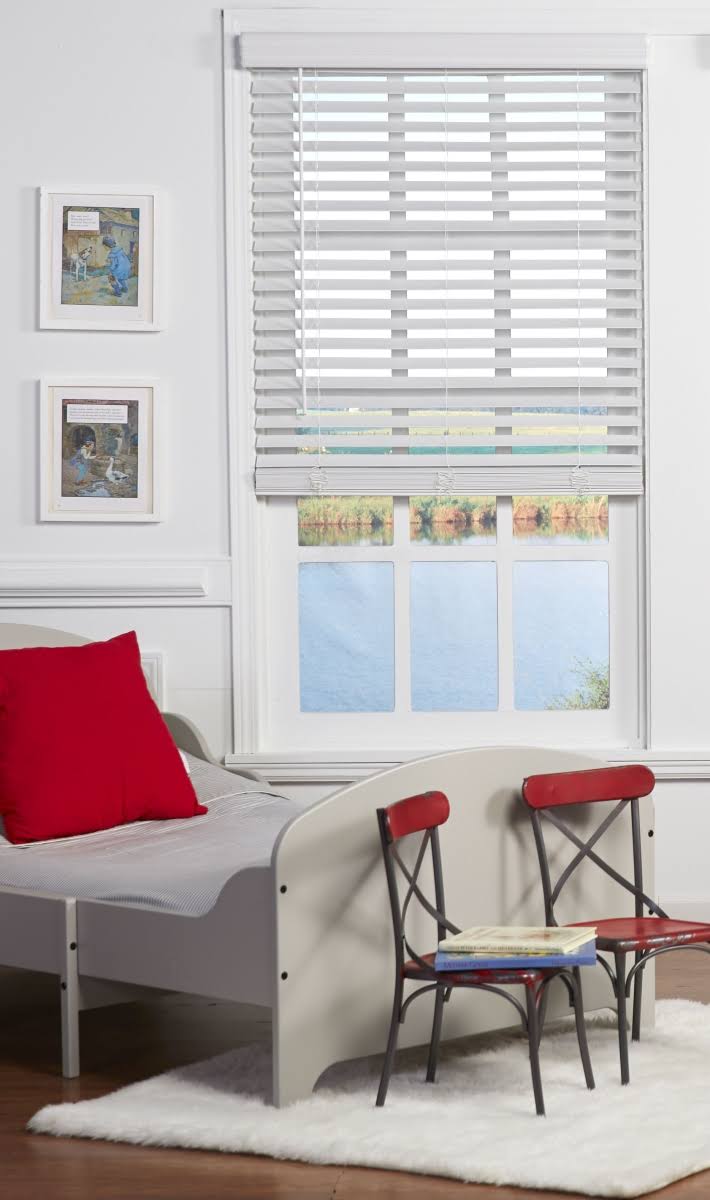 Cordless Faux Wood Blind White - 60.5 x 64 in. C74264