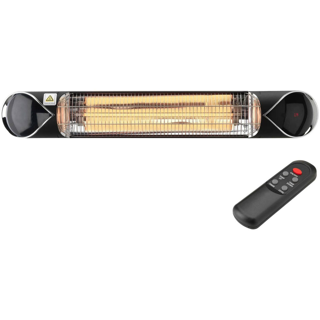 Black Electric Carbon Infrared Heat Lamp with Remote Control B332