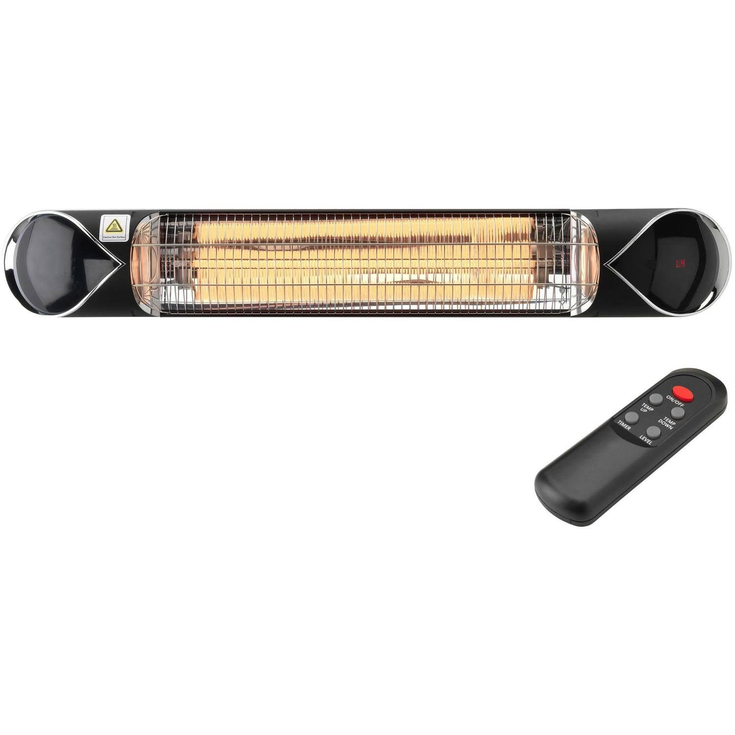 Black Electric Carbon Infrared Heat Lamp with Remote Control B332