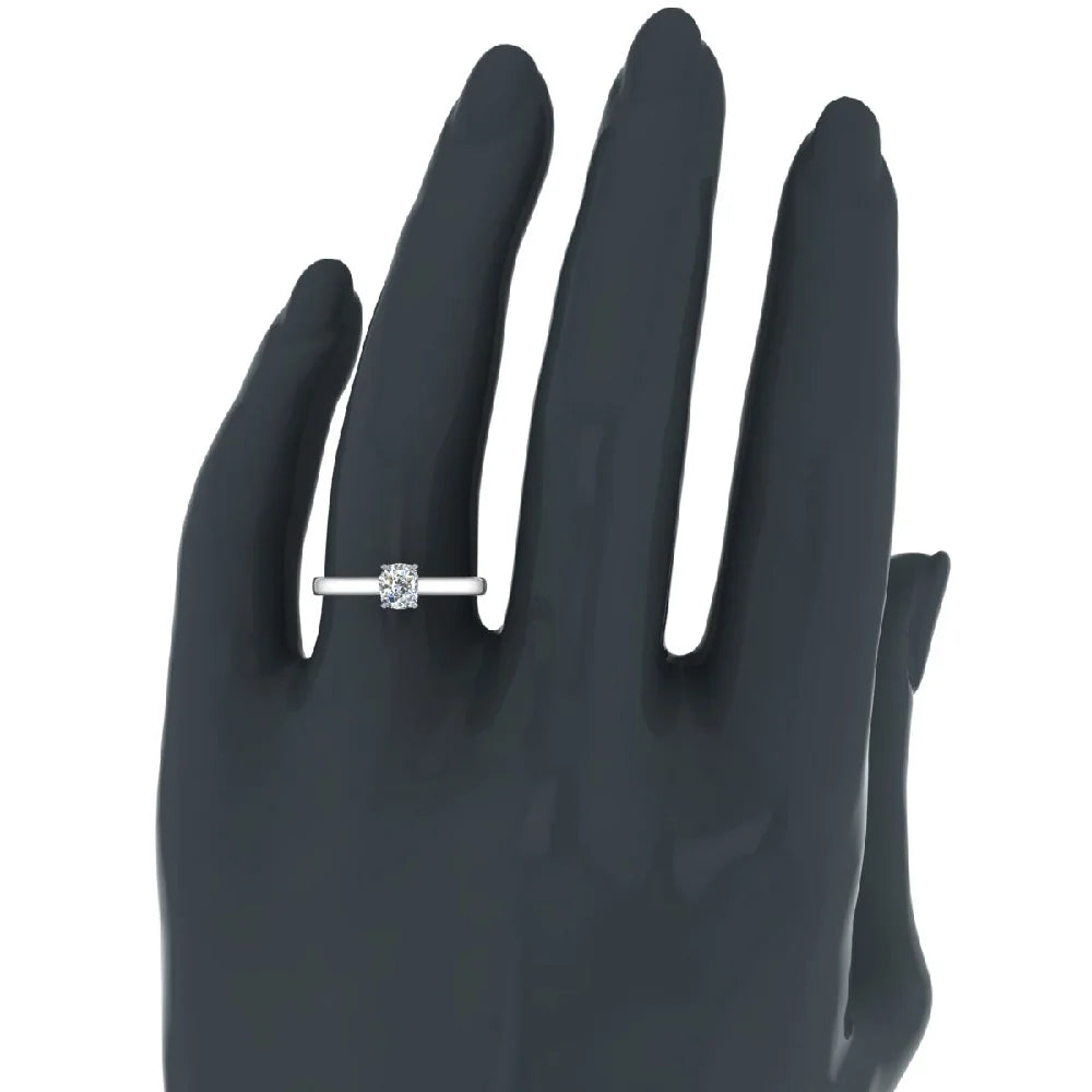 Cushion Solitaire 4-Prong 0.75 Carat 14K Gold Engagement Ring Y988455