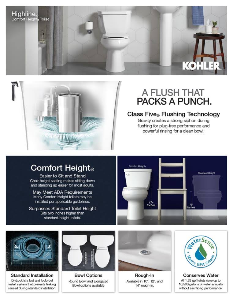 White Elongated Two Piece Toilet K976039