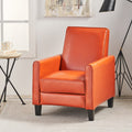 Orange Bonded Leather Push Back Recliner I389